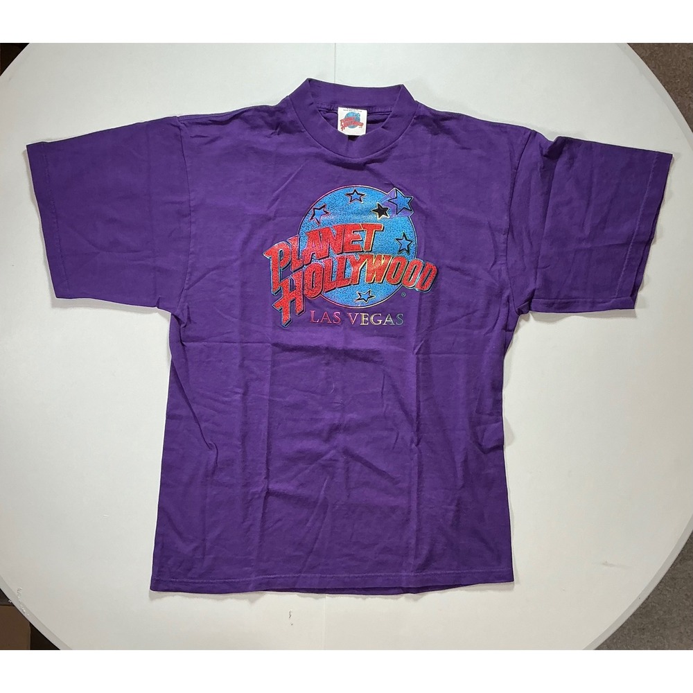 VTG 90s Planet Hollywood T Shirt Mens XL Las Vegas Graphic Tee Purple Cotton